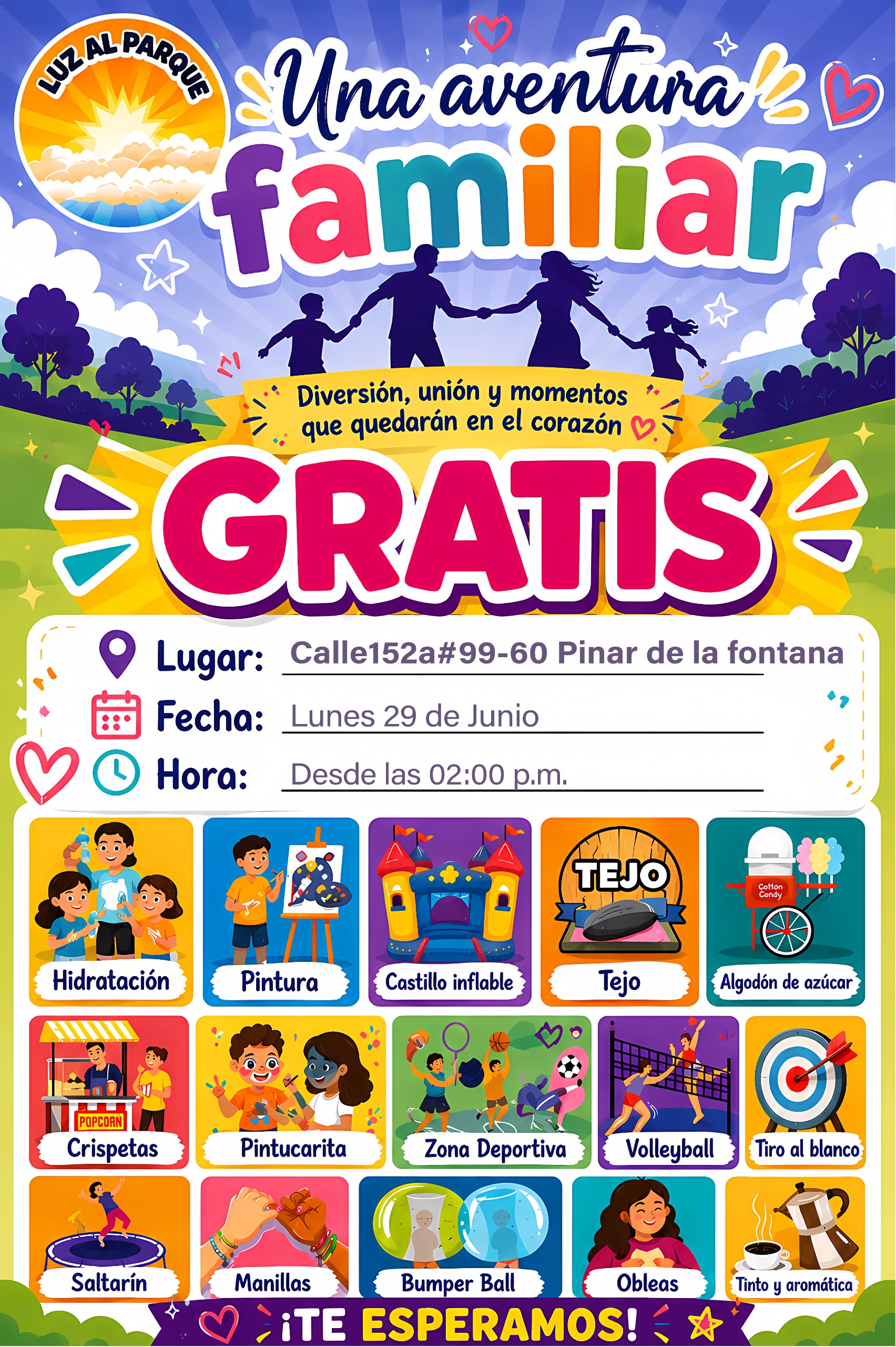 Flyer Luz al Parque 29 junio